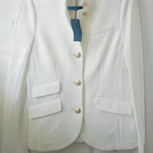 NWT rag & bone Slade Textured Knit Blazer Jacket Off White retro - Picture 7 of 10